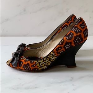 Bettye Muller Peep Toe Wedges